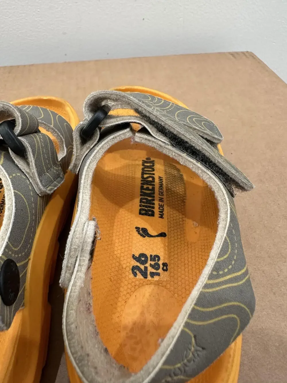 Birkenstock Shoes Kids Size 26 Yellow Gray Sandals Waterproof Outdoor Germany
